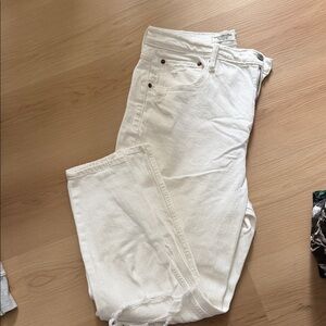 Abercrombie & Fitch White Straight Leg Jeans
